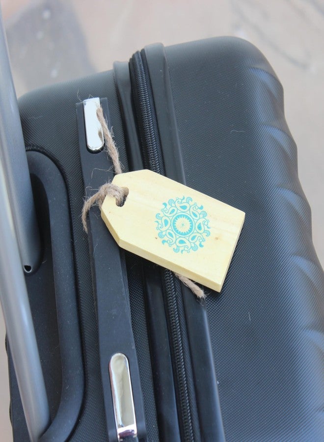 IVEI Wooden Travelling Luggage Tags - Bag Security Tag - Engraved Luggage Tags - Bag Tags with Quote - Suitcase Tags - Printed Tags - Sturdy and Light Weight - Gift for Travellers (Set of 2) - Blue - Image 3